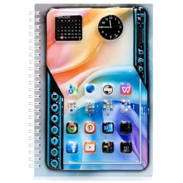 Imagem de Caderno espiral A5 com capa brilhante 3D – Caderno de capa dura fofo com 80 folhas – Caderno escolar para crianças, meninas e meninos – Aplicativos inteligentes
