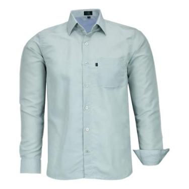 Imagem de Camisa Social Com Bolso Manga Longa Lbl 100% Poliéster 3027, Prata, 3