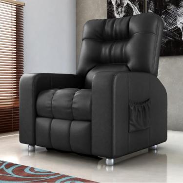Imagem de Poltrona Reclinável Almofada Roma Sintetico Preto