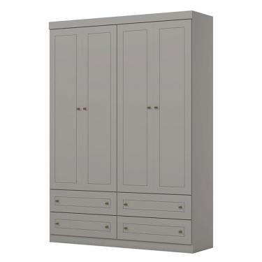 Imagem de Guarda Roupa Infantil Mississipi 4 Portas Cinza - Henn