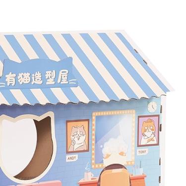 Imagem de Generic Casa Portátil Durável do Jogo da Casa do Gato Cartão Com Catnip para Gatos, Brinquedo Saudável Risco para Internos (Design de salão)