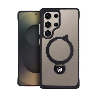 Imagem de Gshield Capa Case Tática Anti-impacto Raptor Compatível com Magsafe, Suporte Kickstand + Laterais Antiderrapantes e Bordas Elevadas (Preta, Samsung Galaxy S25 Ultra)