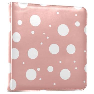 Imagem de Wassud Álbum de fotos autoadesivo de bolinhas brancas DIY 10 x 15 x 7 15 x 20 cm livro de fotos magnético com 3 anéis, álbum de recortes para aniversário de casamento, 20 páginas em branco