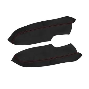 Imagem de VekAuto Par de painéis de couro sintético para porta dianteira de carro capa de apoio de braço preto vermelho para Honda Civic 2006-2011 Sedan Auto acessórios