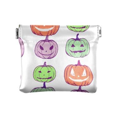 Imagem de Burbuja Pumpkins – Bolsa feminina para moedas, porta-moedas, portátil, de couro, para batom, organizador de cosméticos