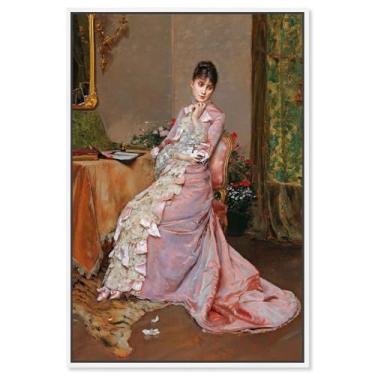 Imagem de Art Remedy Tela de retratos clássicos, 25,4 cm x 38,1 cm, moldura branca, carta de Rogelio de Egusquiza 1880