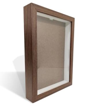 Imagem de Moldura caixa Alta 30x40 cm com Vidro Profundidade 1,5cm Quilling Bordados- Ideal para Quadros Artesanais, Fotos em Perspectiva ou como Presente Elegante(TABACO)