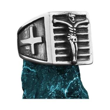 Imagem de Anel Amuleto De Fé Católica Cristã Em Aço Inoxidável Unissex, Joia De 