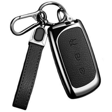 Imagem de Capa protetora para chave remota de carro, compatível com Lynk&Co Z20/Z10/02/01, liga de zinco, couro, capa para chave(Style 2 Black)