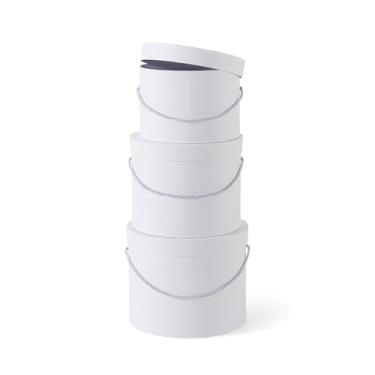 Imagem de Soul & Lane Caixas de flores redondas com tampas: conjunto de 3 caixas de presente grandes para flores e buquês, caixa de presente de cilindro de papelão com alça de corda, caixa elegante para