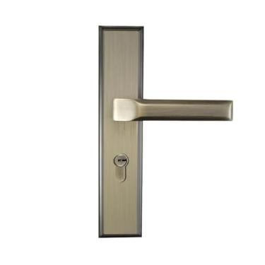 Imagem de 1 conjunto de fechadura de porta silenciosa de liga de zinco chinês retro casa quarto porta de madeira antigo cobre integrado maçaneta fechadura