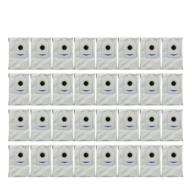 Imagem de Acessórios para saco de aspirador de pó de robô, peças sobressalentes substituíveis, compatíveis com Ecovacs X2 / X2 Pro / T30s Pro (32 peças)