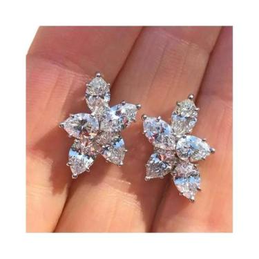 Imagem de Brincos De Zircônia Cúbica Floral Para Mulheres, Acessórios De Moda El