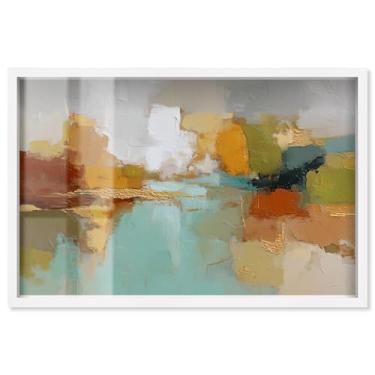 Imagem de Minimalista Tones III Shadowbox Impressão Abstrata Arte de Parede por Art Remedy, Moldura Branca, 16 x 11