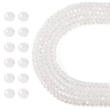 Imagem de 1050 peças de contas de vidro galvanizadas de 4 x 3 mm contas de jade imitação facetadas Rondelle contas espaçadoras soltas para pulseira de amizade faça você mesmo, brincos, colares, joias