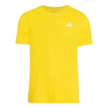 Imagem de Camiseta Adidas Own The Run 3 Stripes Masculina - Amarelo G-Masculino
