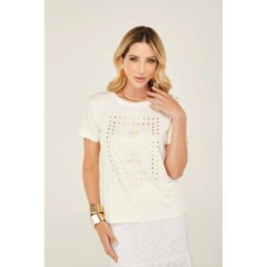 Imagem de TShirt D Bell Outlet Fashion Tshirt Especial Foil  Paz Reseito Gratidão-Feminino