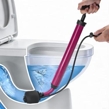 Imagem de OPYAAON Desentupidor de vaso sanitário manual e ferramenta de desentupimento com trado e cobra: alta pressão, fácil de usar, resistente à corrosão para banheiros, pias de banheiro, ralos de piso, pias