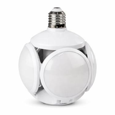 Imagem de Lâmpada LED 40W Dobrável Tipo Bola de Futebol - Luz Branca Forte com Hastes Reguláveis para Melhor Distribuição