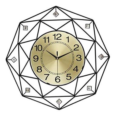 Imagem de U5GAAALPPQ9 Relógios de parede estilo europeu metal cru grande agulha relógio digital silencioso doméstico decoração de sala de chá artesanato breve quartzo 54 cm