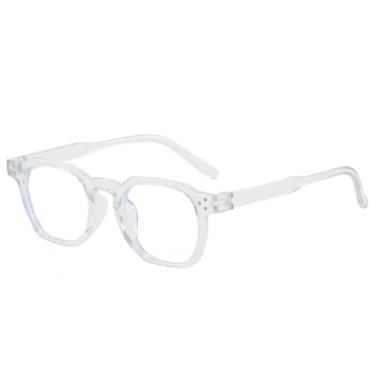 Imagem de Óculos de Sol UV400 - Armação Pequena em Jelly Color com Rebites e Lentes Degradê para Homens e Mulheres, Ideais para Esportes ao Ar Livre, Corrida e Ciclismo, Transparentes e Claros