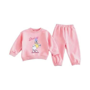 Imagem de Conjunto De Moletom Com Estampa De Cartoon Stitch Para Meninas, Hoodie