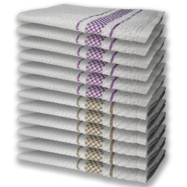 Imagem de 12 Panos De Prato Atoalhado Felpudo 6 Lilás 6 Marrom