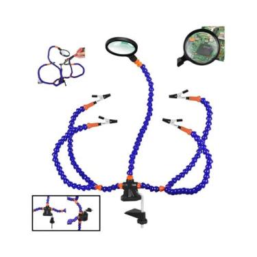 Imagem de Suporte Flexível Para Soldagem Com Luz LED, Lupa E Exaustor - Ferramen