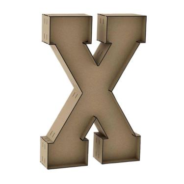 Imagem de Letra Caixa Grande X Mdf 60Cm De Altura Decoração