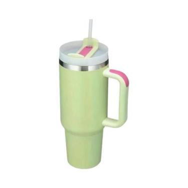 Imagem de Copo Térmico De Aço Inoxidável 30oz 40oz Com Alça, Tampa E Canudo, Gar
