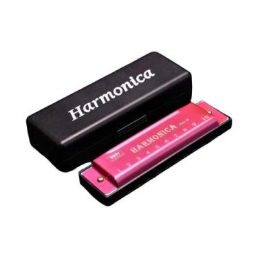 Imagem de Harmônica Diatônica De 10 Furos Com Caixa De Metal Portátil, Instrumen