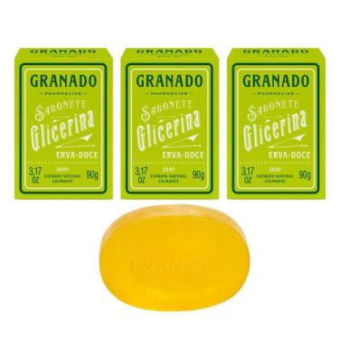 Imagem de Kit 3 Sabonete Granado Erva Doce Extrato Calmante Glicerina Vegetal Na