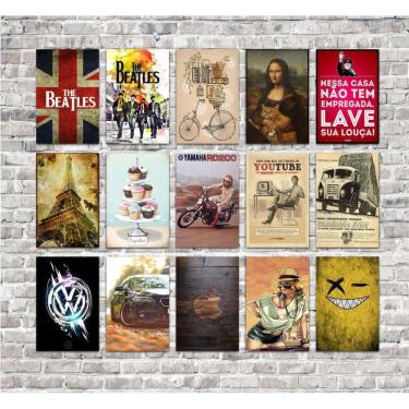 Imagem de Kit 15 Placas 20X30 Decorativas No Mdf Adesivada Modelo 7