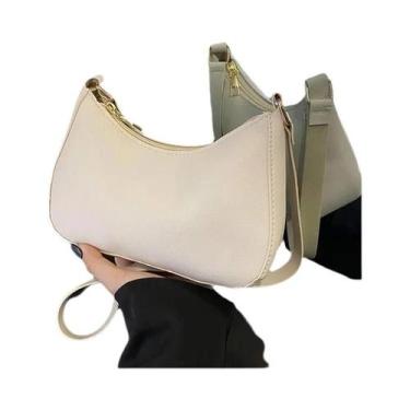 Imagem de Bolsas De Ombro Retro Femininas Em Couro PU De Cor Sólida, Bolsas Casu