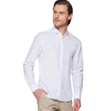 Imagem de Camisa Dudalina Masculina Milano Tricoline Lisa Branca-Masculino
