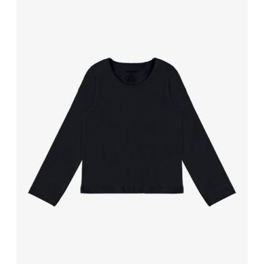 Imagem de Blusa Manga Longa Infantil Feminina Rovitex Kids Preto, 2, Preto