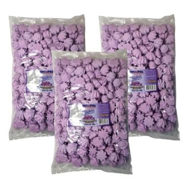 Imagem de Mini Suspiros Caseiro 3 Pacotes De 140g Lilás - INCOPAL