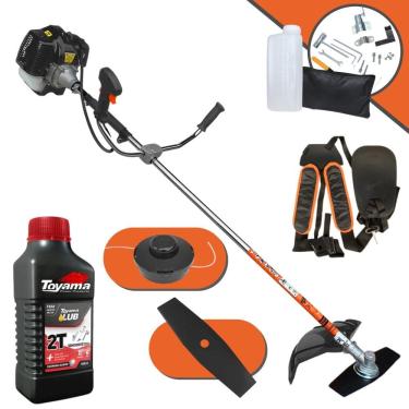 Imagem de Máquina de Cortar Grama á Gasolina GRH-520 52cc 2,5Hp Roçadeira Com Faca de 2 Pontas e Cabeçote Nylon + ÓLEO TOYAMA 2T
