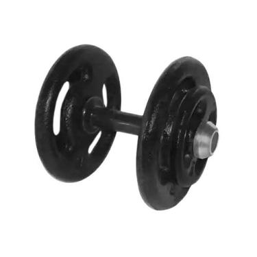 Imagem de Dumbbell Pintado Pegada Emborrachada Academia Fitness 14kg - ANILHAS F