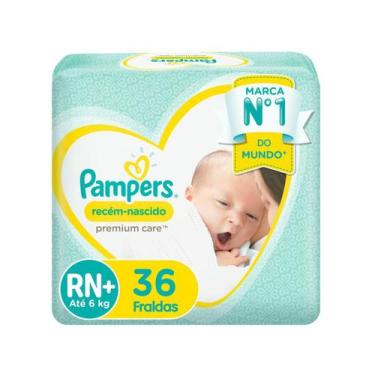 Imagem de Fralda Infantil Pampers Premium Care RN+ com 36 unidades, RN, 36