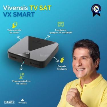 Imagem de Vivensis VX Smart SAT HD Android TV 4K Canais Livres Voz Wi-Fi Dual Ba