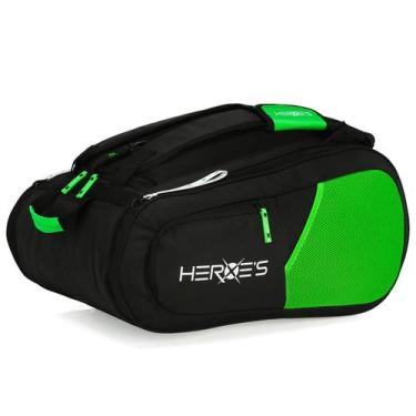 Imagem de Raqueteira Heroes Thunder Elettra Beach E Padel Preta e Verde