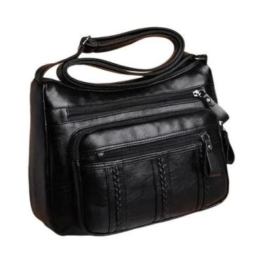 Imagem de Bolsa De Ombro Feminina Leve E Espaçosa Com Múltiplas Camadas Para Uso