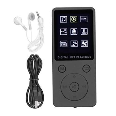Imagem de ASHATA MP4 Player, multifuncional, T1 Mini reprodutor de música circular portátil botão tocador de música digital, gravador de áudio MP4 tela colorida suporta rádio e função de gravação