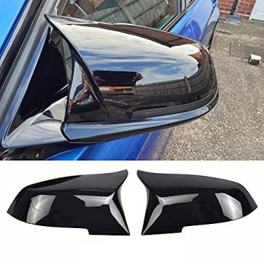 Imagem de Capa de espelho retrovisor preta de fibra de carbono para BMW F20 F22 F23 F30 F31 F32 F33 F36 F87 M2 X1 E84 (preto brilhante)