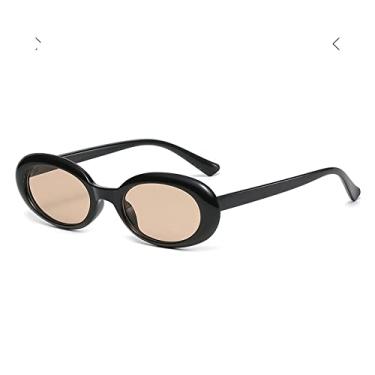 Imagem de Óculos de Sol de Armação Pequena Redonda Mulher Retro Sombra para Mulheres Óculos de Sol Trend Óculos Ovais Hip Hop Gafas De Sol Mujer,BlackTea,Como Imagem