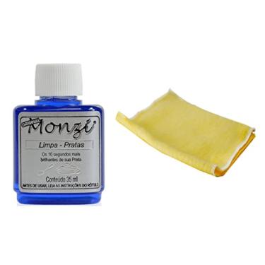 Imagem de 1 Frasco 35ml Limpa Prata + 3 Flanelas Monzi