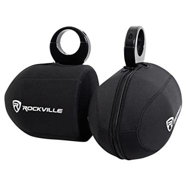 Imagem de Rockville RWBC Capas de alto-falante para torre de wakeboard marinha de neoprene de 16,5 cm (2), resistentes à água, costura durável, ajuste confortável para passeios de barco e aventuras ao ar livre