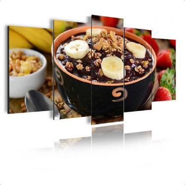 Imagem de Quadro Mosaico 105X60Cm 5 Peças Açaí Sorveteria Mod1265