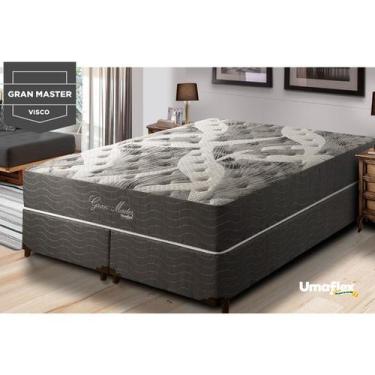 Cama Box Super King Marrom + Colchão De Molas Ensacadas - Lucas Home -  Comfort Size 193cm